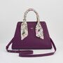 Floral Engravings Large Plum Tote, thumbnail 1 of 6