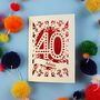 Personalised 40th Birthday Card Papercut Spotty Design, thumbnail 6 of 8