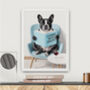 Your Own Dog Reading Book Wall Art Print, Customise Colours And Book Title, thumbnail 2 of 4
