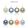 Green And Khaki Geometric Circular Earrings • Gold Plated Sterling Silver Hooks, thumbnail 10 of 12