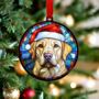 Labrador Yellow In Santa Hat Suncatcher Decoration, thumbnail 3 of 6