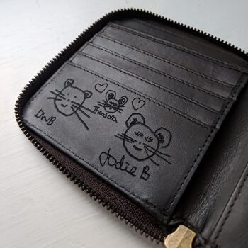 Personalised Zipped Leather Wallet With Coin Pocket, 4 of 11