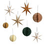 Stars And Honeycomb Hanging Christmas Decorations, thumbnail 2 of 3