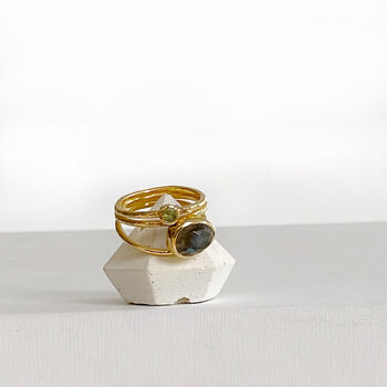 Saloni Peridot And Labradorite Ring, 3 of 7