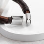 Personalised Men's Brown Leather Twisted Cord Bracelet, thumbnail 5 of 5