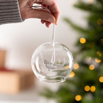 Personalised Narwhal Glass Dome Bauble, 3 of 4