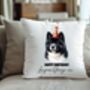 Personalised Black And White Akita Birthday Party Cushion, thumbnail 1 of 2