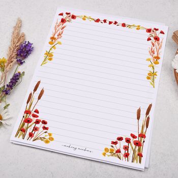 A5 Letter Writing Paper With Poppy Flower Border, 3 of 4