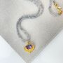 Labradorite Beaded Necklace With Fancy Amethyst Pendant, thumbnail 1 of 5