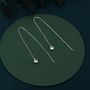Cz Dot Threader Earrings In Sterling Silver, thumbnail 1 of 10