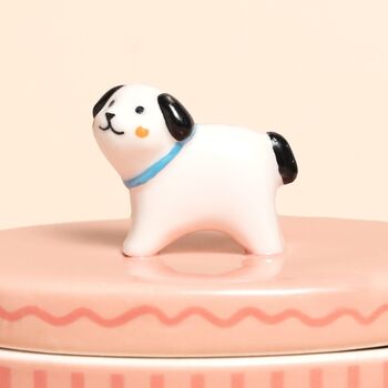 Pink Oval Ceramic Dog Trinket Pot, 4 of 4