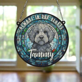 Labradoodle Grey Memorial Suncatcher, 5 of 6