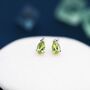 Genuine Peridot Droplet Stud Earrings, thumbnail 1 of 11
