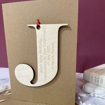Personalised Initial Letter Holy Communion Day Card, 5 of 7