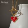 Initial Enamel Heart Necklace, thumbnail 3 of 5