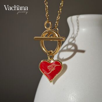 Initial Enamel Heart Necklace, 3 of 5