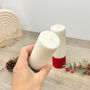 Two Tone Ombre Christmas Pillar Candle Christmas Decor, thumbnail 9 of 10