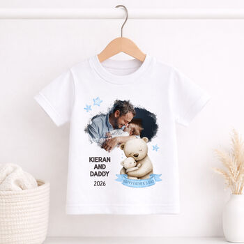 Personalised Father And Son Photo Baby Outfit, 3 of 8