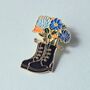 Floral Boots Enamel Pin Badge, thumbnail 1 of 4