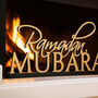 Elegant Ramadan Mubarak Table Sign Gold And Black With Base For Eid Celebrations, thumbnail 4 of 5