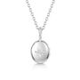 Tiny Crystal Oval Urn Ashes Necklace – Silver, thumbnail 1 of 6
