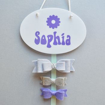 Personalised Hair Bow Hanger Hippie Daisy, 6 of 11