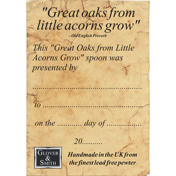From Little Acorns, Oak Leaf Christening Spoon Gifts, 4 of 6