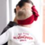 My First Valentines Embroidered Personalised New Baby Knitted Cardigan, thumbnail 3 of 11