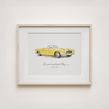 Personalised Car Portrait, Hand Drawn Gift For Him, 3 of 12
