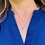 The En Pointe Duo Pyrite Necklace, Silver, thumbnail 4 of 8