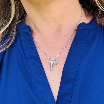 The En Pointe Duo Pyrite Necklace, Silver, 4 of 8