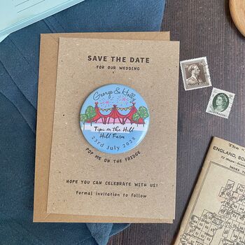 Tipi Illustration Colourful Magnet Save The Date, 7 of 10