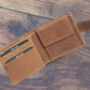 Personalised Men's Oiled Leather Wallet Rfid Cognac Brown, thumbnail 2 of 8