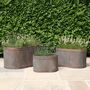 Set Of Three Copper And Iron Planters, thumbnail 1 of 2