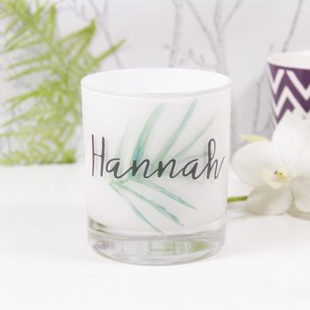 Personalised Botanical Round Scented Candle For Her, 6 of 6