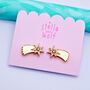 Gold Glitter Shooting Star Stud Earrings, thumbnail 1 of 6