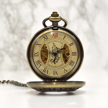 Bronze And Wood Engraved Pocket Watch, 2 of 5