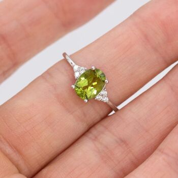 Genuine Peridot Oval Ring, 4 of 12