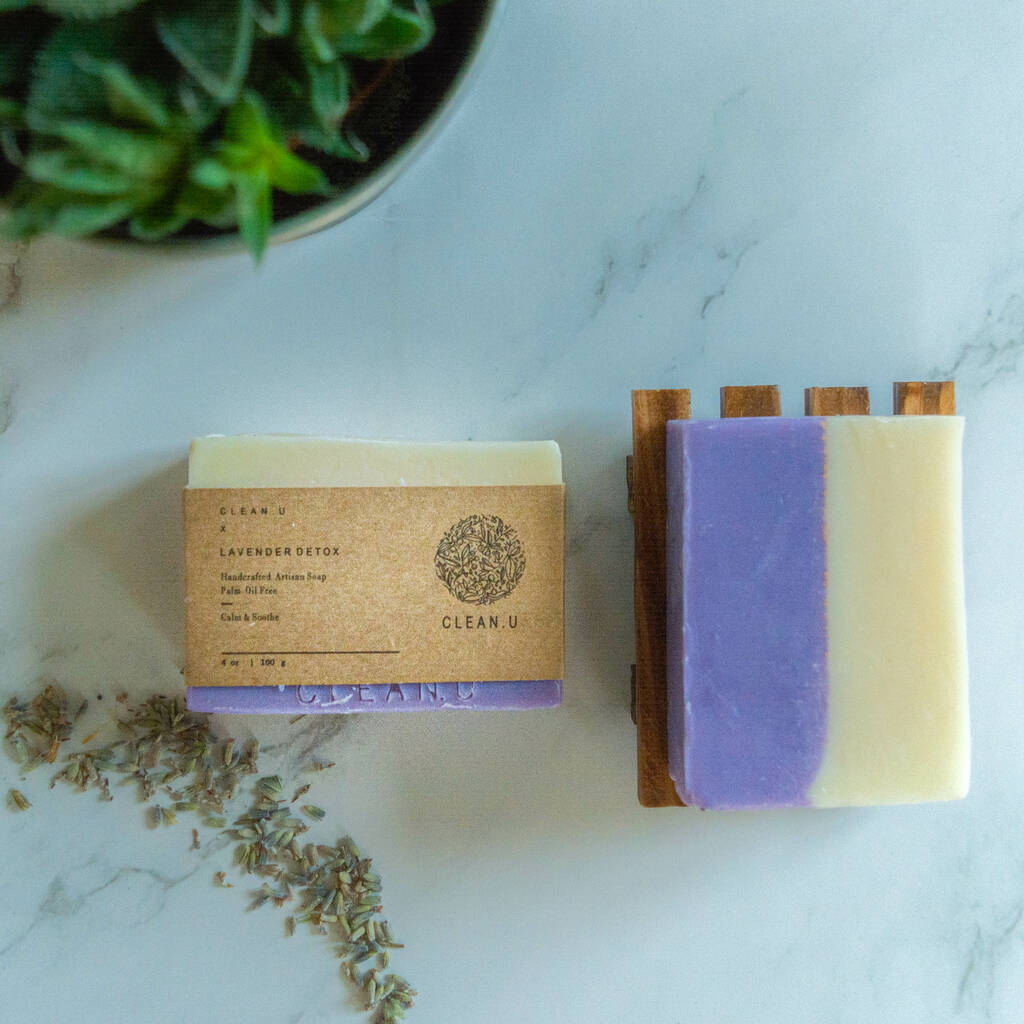 Lavender Detox Handcrafted Artisan Soap Bar, 1 of 2