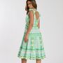 Aztec Jacquard Cotton Tie Shoulder Midi Dress, thumbnail 6 of 10