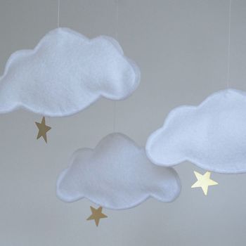 White Multi Cloud And Star Baby Mobile, 5 of 6
