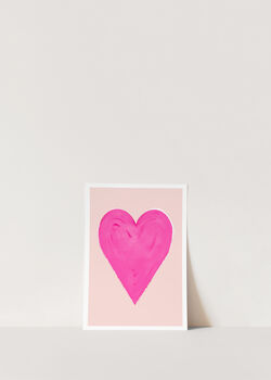 Neon Pink Heart Art Print, 4 of 4