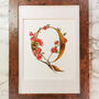 Q Is For Quince Illuminated Botanical Print, thumbnail 4 of 6