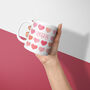 Red Love Heart Personalised Mug Premium Quality, thumbnail 6 of 6