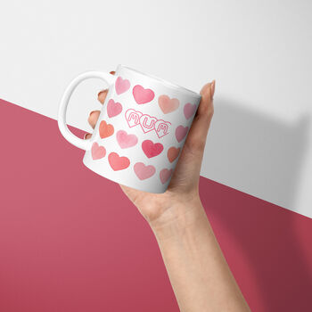 Red Love Heart Personalised Mug Premium Quality, 6 of 6