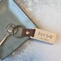 Personalised Couple Leather And Wood Keyring, thumbnail 2 of 4