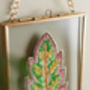 Gold Framed Leaf Embroidery Art, thumbnail 2 of 7