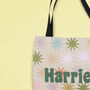 Personalised Retro Stars Canvas Tote Shopper Bag, thumbnail 2 of 3