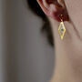 Babybreath Brass Stud Earrings In Gold Plated Silver, thumbnail 7 of 7