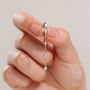 Sterling Silver Tiny Cz Trio Chain Dangle Huggie Hoop, thumbnail 6 of 10